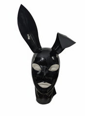 Black Latex Bunny Hood