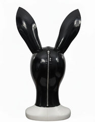 Black Latex Bunny Hood
