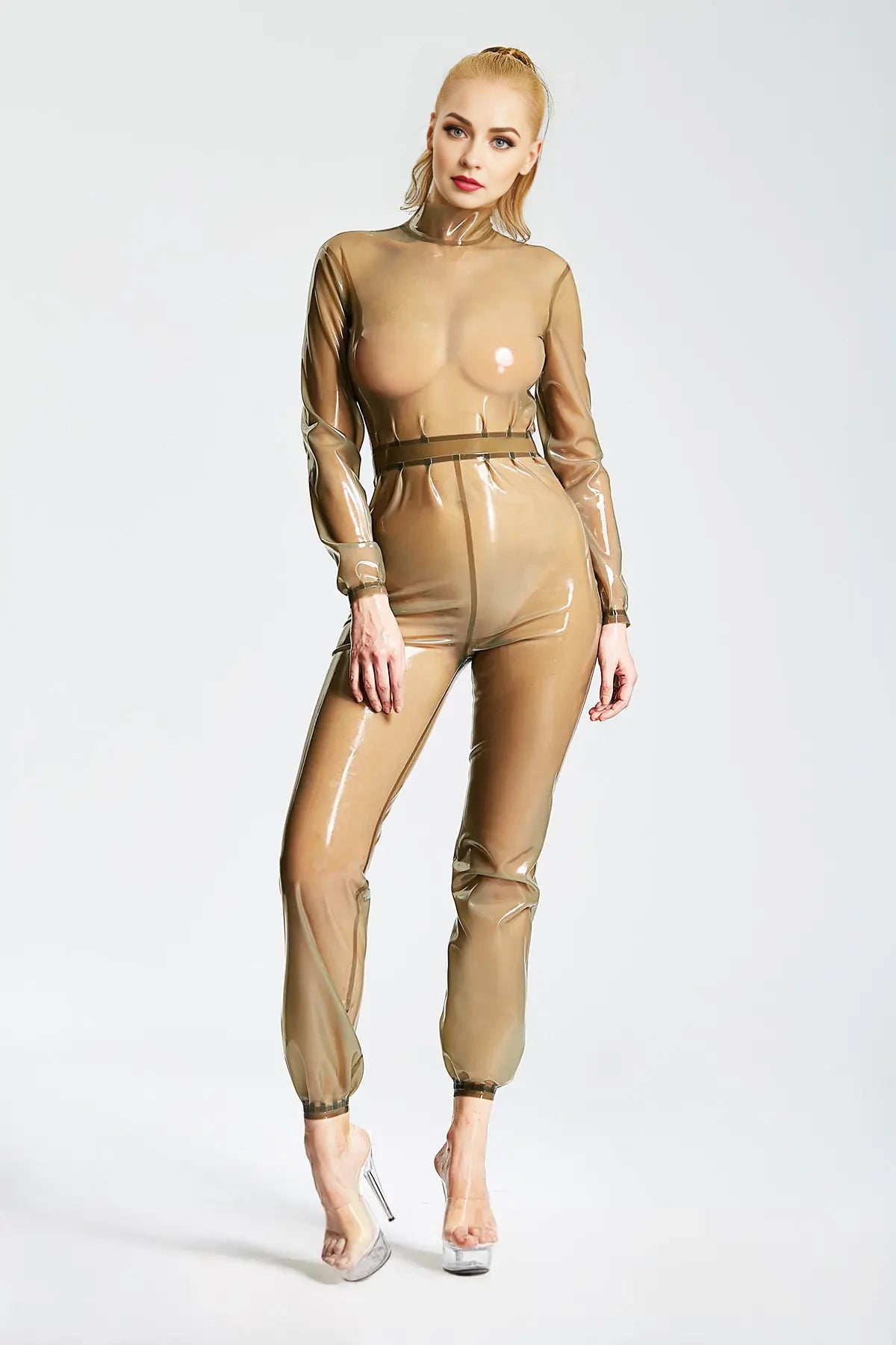 Loose-Fit Translucent Grey Catsuit