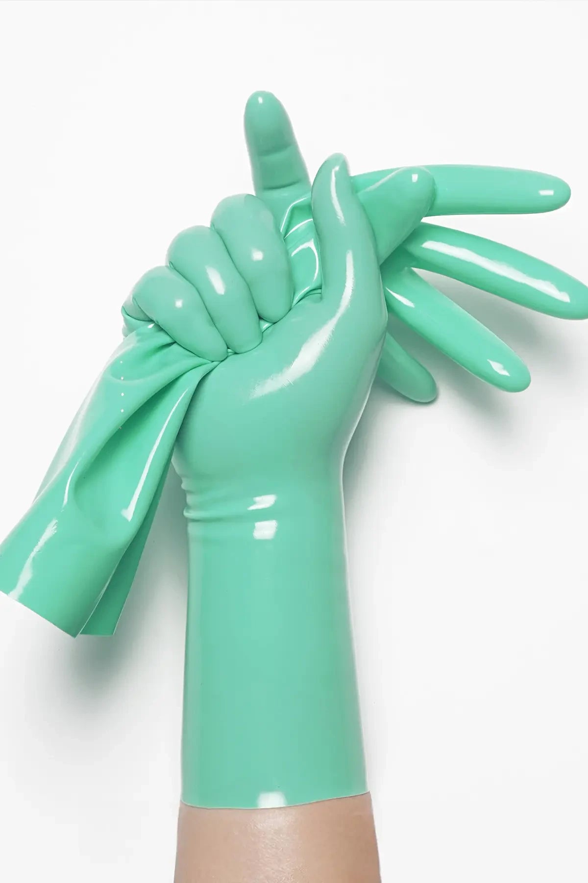 Jade Green Classic Short Molded Latex Gloves