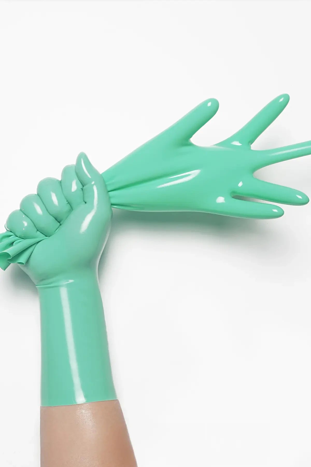 Jade Green Classic Short Molded Latex Gloves