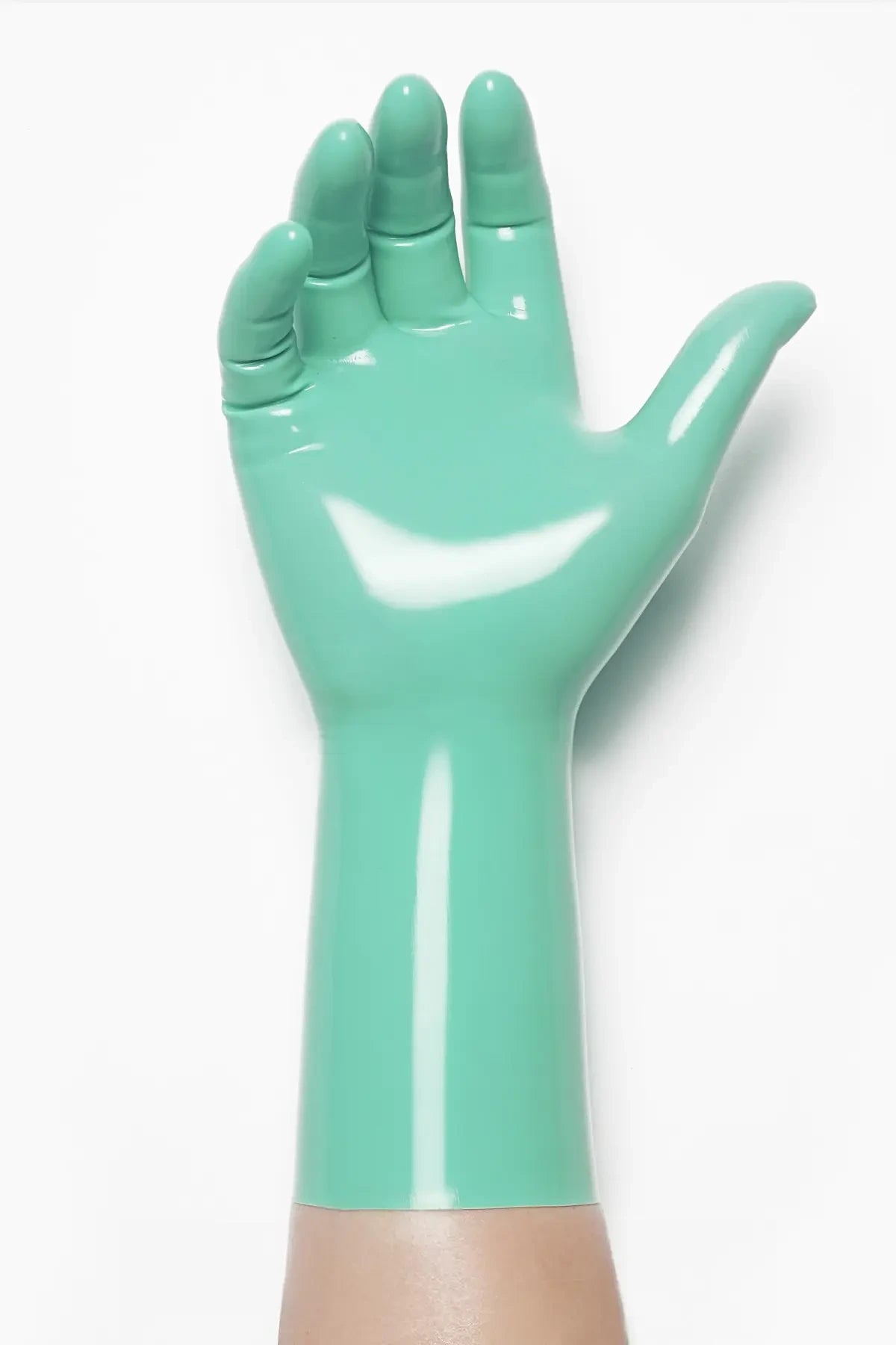 Jade Green Classic Short Molded Latex Gloves
