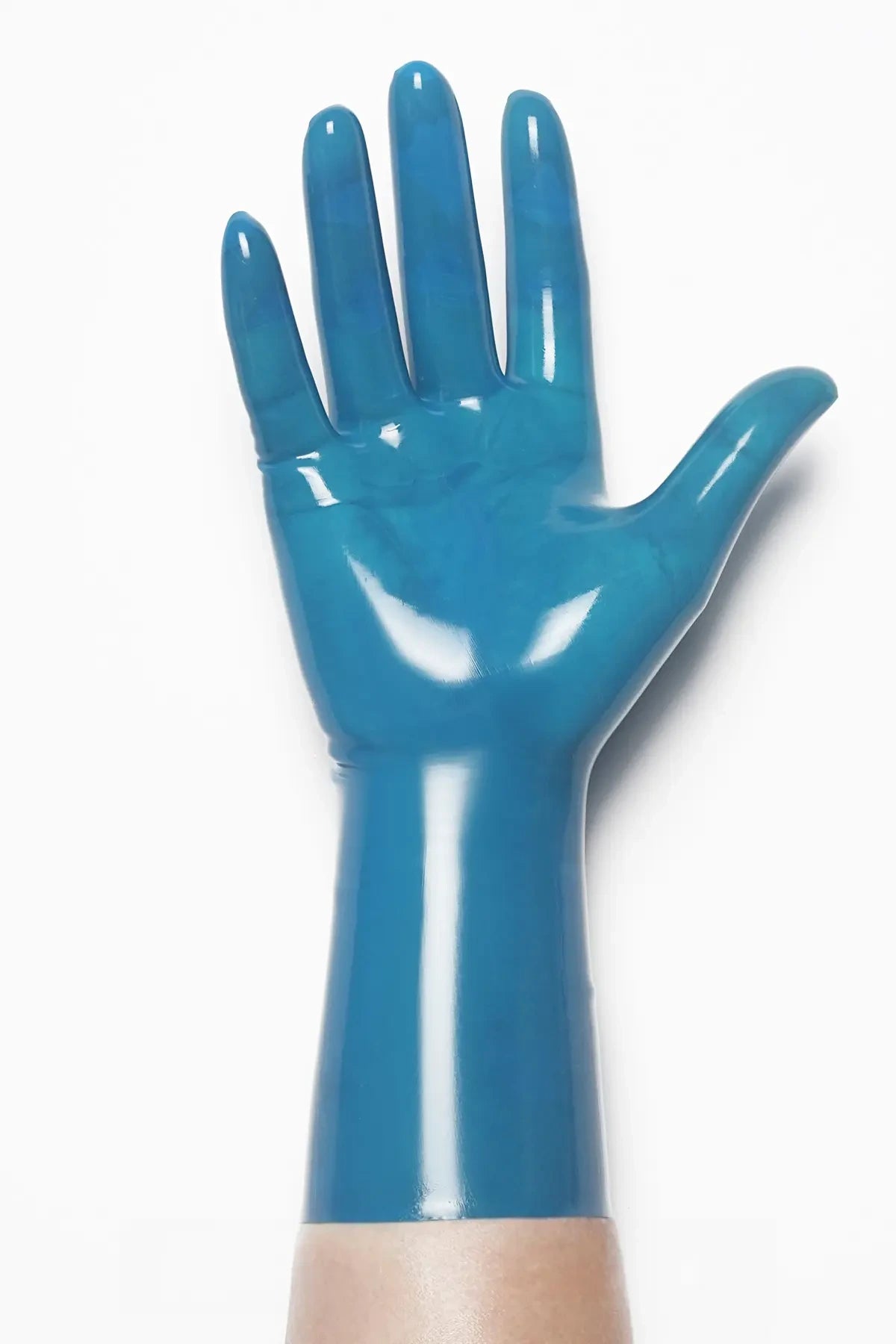 Translucent Blue Classic Short Molded Latex Gloves