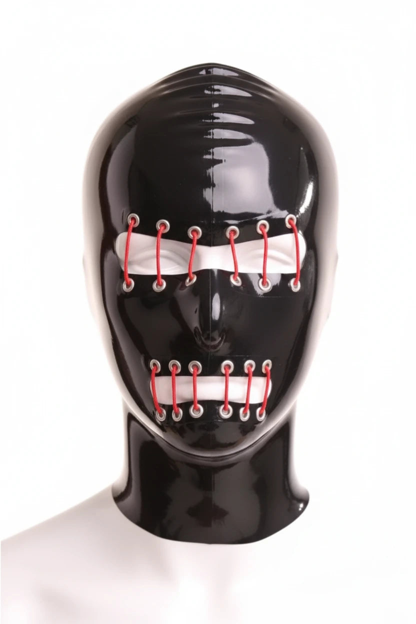 Gothic Stitched Riveted Latex Hood