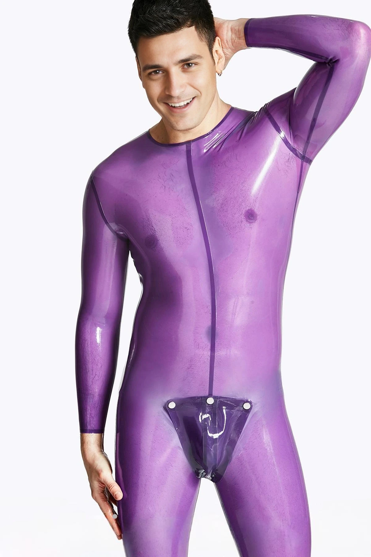 Herren-Codpiece-Catsuit mit Halseinstieg