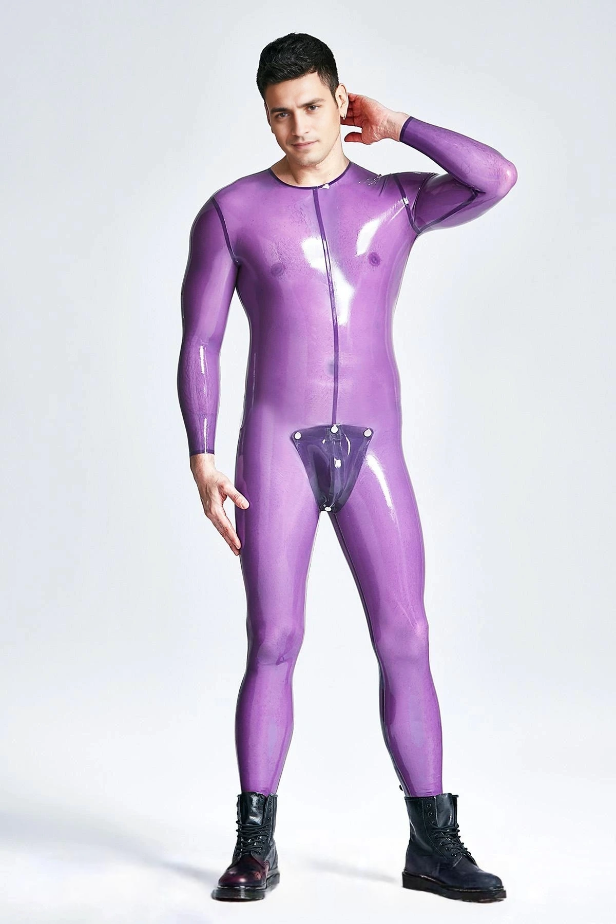 Herren-Codpiece-Catsuit mit Halseinstieg