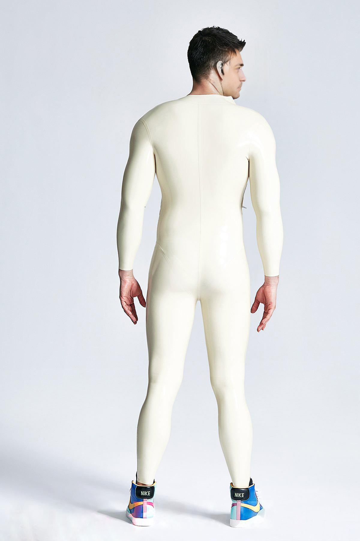Catsuit für Männer mit doppeltem diagonalen Reißverschluss