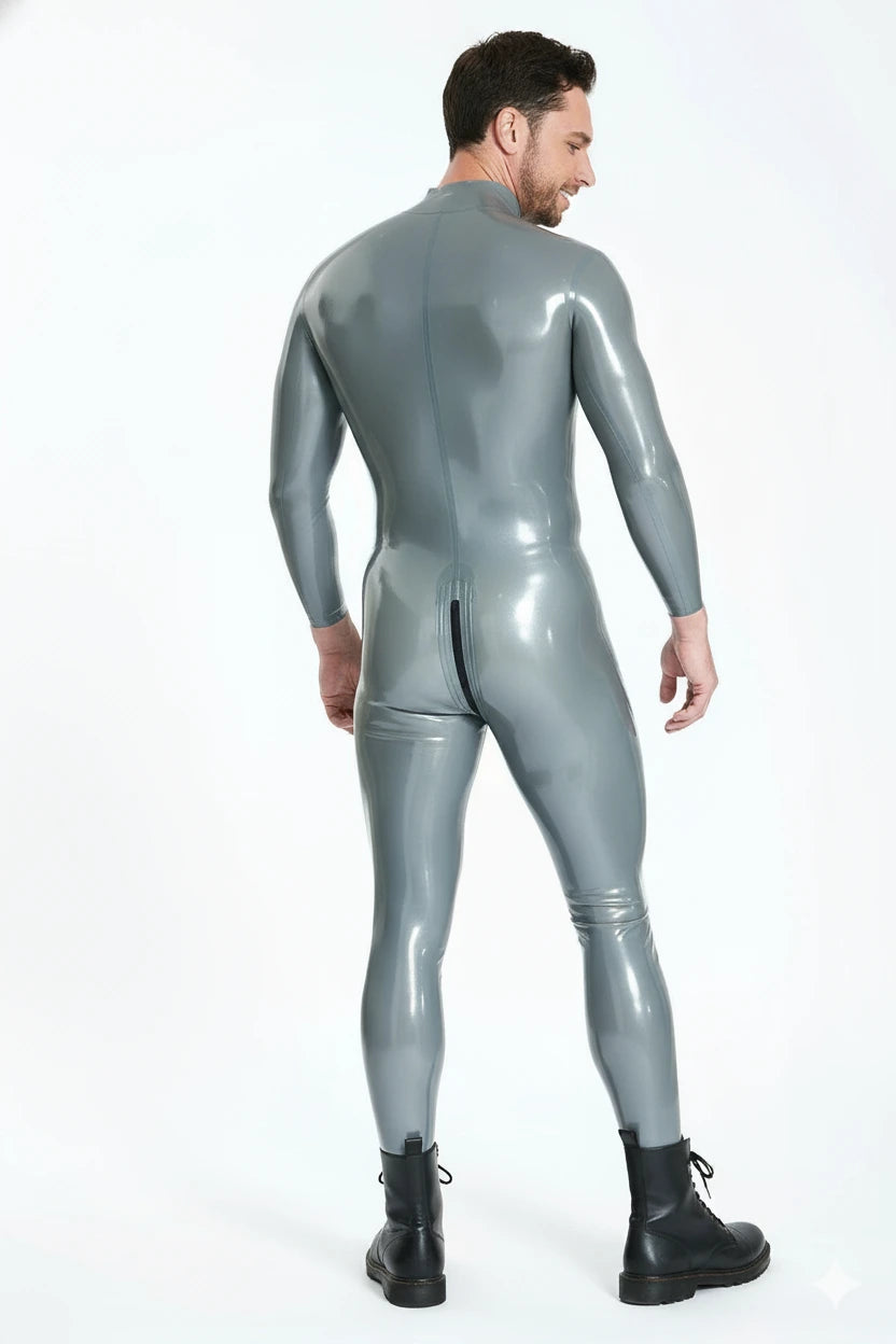 Male Double-Diagonal Zip Catsuit