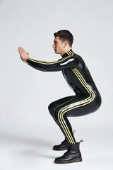 Male Triple-Striper Shoulder-Zipper Catsuit