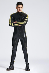 Catsuit für Männer mit drei Streifen und Schulterreißverschluss