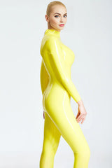Vibrant Yellow Latex Catsuit | Full-Zip Back Entry Catsuit
