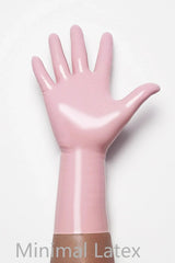 Babyroze klassieke korte gegoten latexhandschoenen