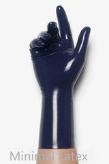 Donkerblauwe klassieke korte gegoten latexhandschoenen